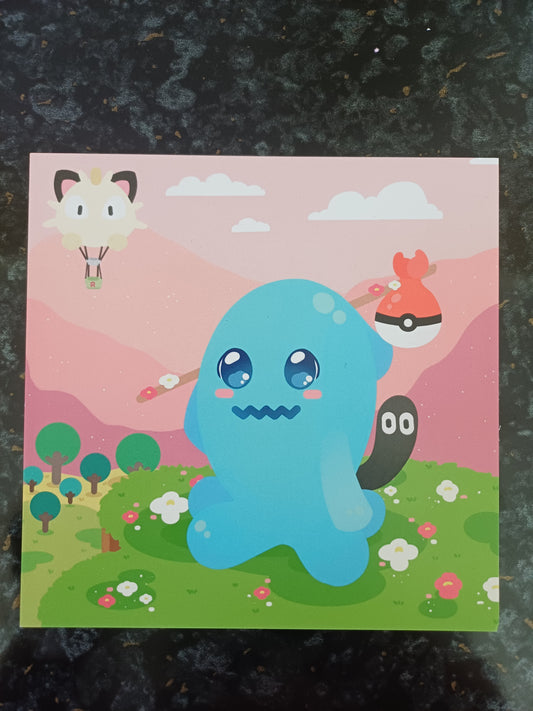 Wobbuffet Print Poster | Matte | Chibi | Kawaii