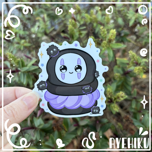 No Face Macaroon Cute Vinyl Sticker | Gloss | Kawaii | Anime