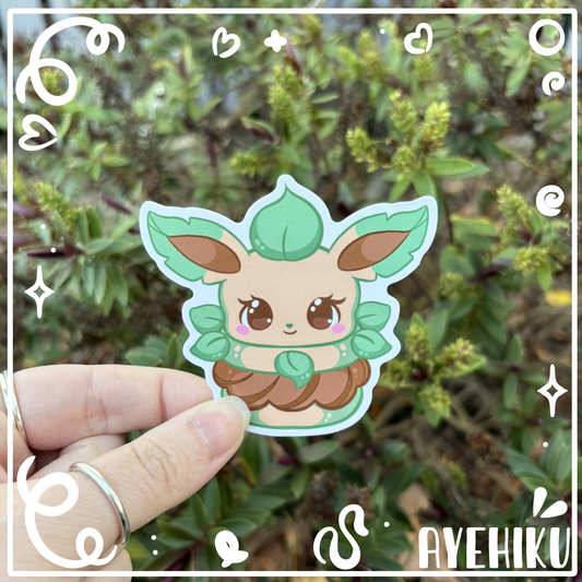 Leafeon Macaroon Cute Vinyl Sticker | Gloss | Kawaii | Anime