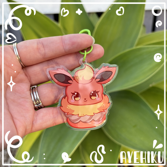 Flareon Macaroon Epoxy Keychain | Gloss | Kawaii | Anime