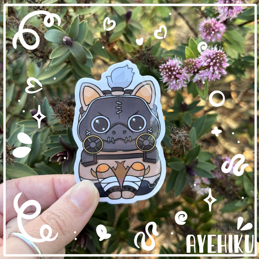 Roadhog Cat Cute Vinyl Sticker | Gloss | Kitty | Kawaii | Anime