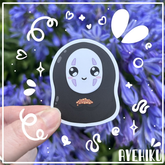 No Face Cute Vinyl Sticker | Matte | Chibi | Kawaii | Anime