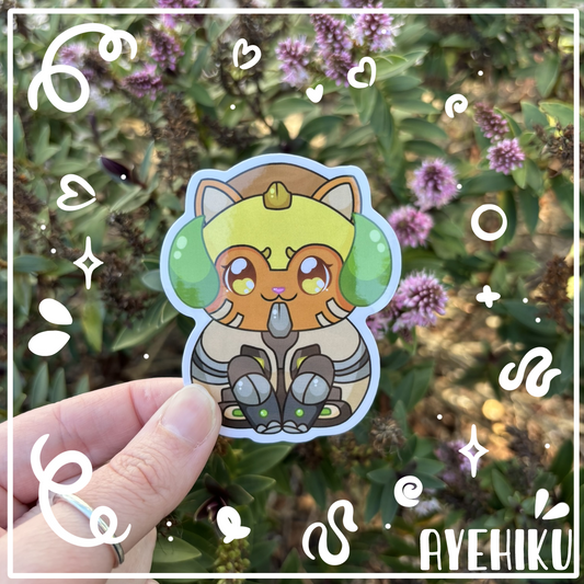 Orisa Cat Cute Vinyl Sticker | Gloss | Kitty | Kawaii | Anime