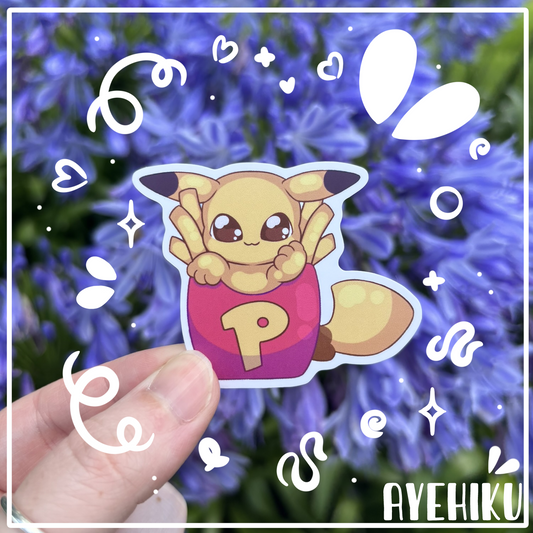 Pikachu Cute Vinyl Sticker | Matte | Chibi | Kawaii | Anime