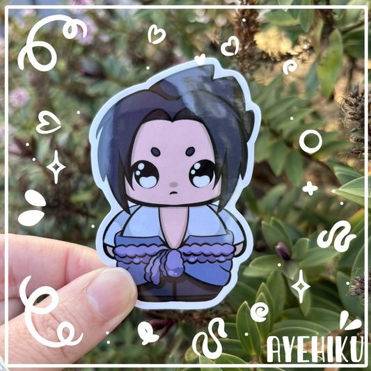 Sasuke Cute Vinyl Sticker | Gloss | Kawaii | Anime