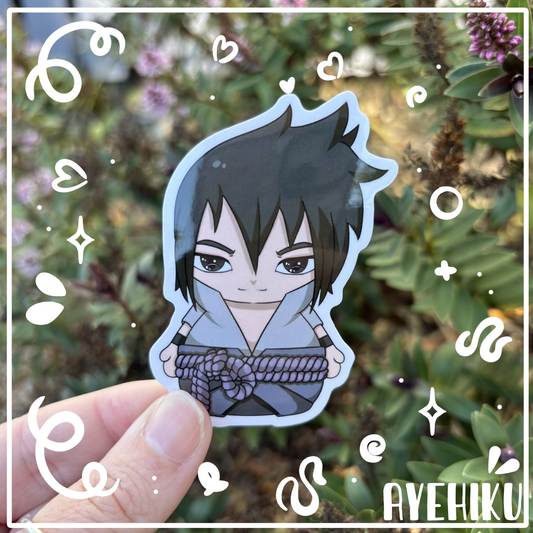 Tiny Sasuke Cute Vinyl Sticker | Gloss | Kawaii | Anime