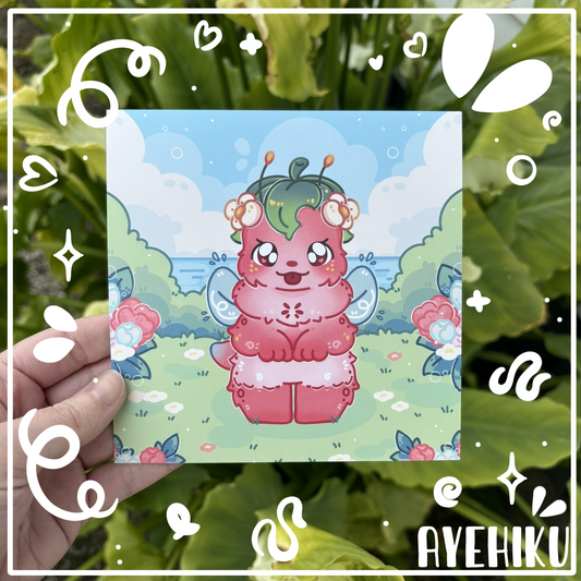 Strawbee Cute Print Poster | Matte | Chibi | Kawaii