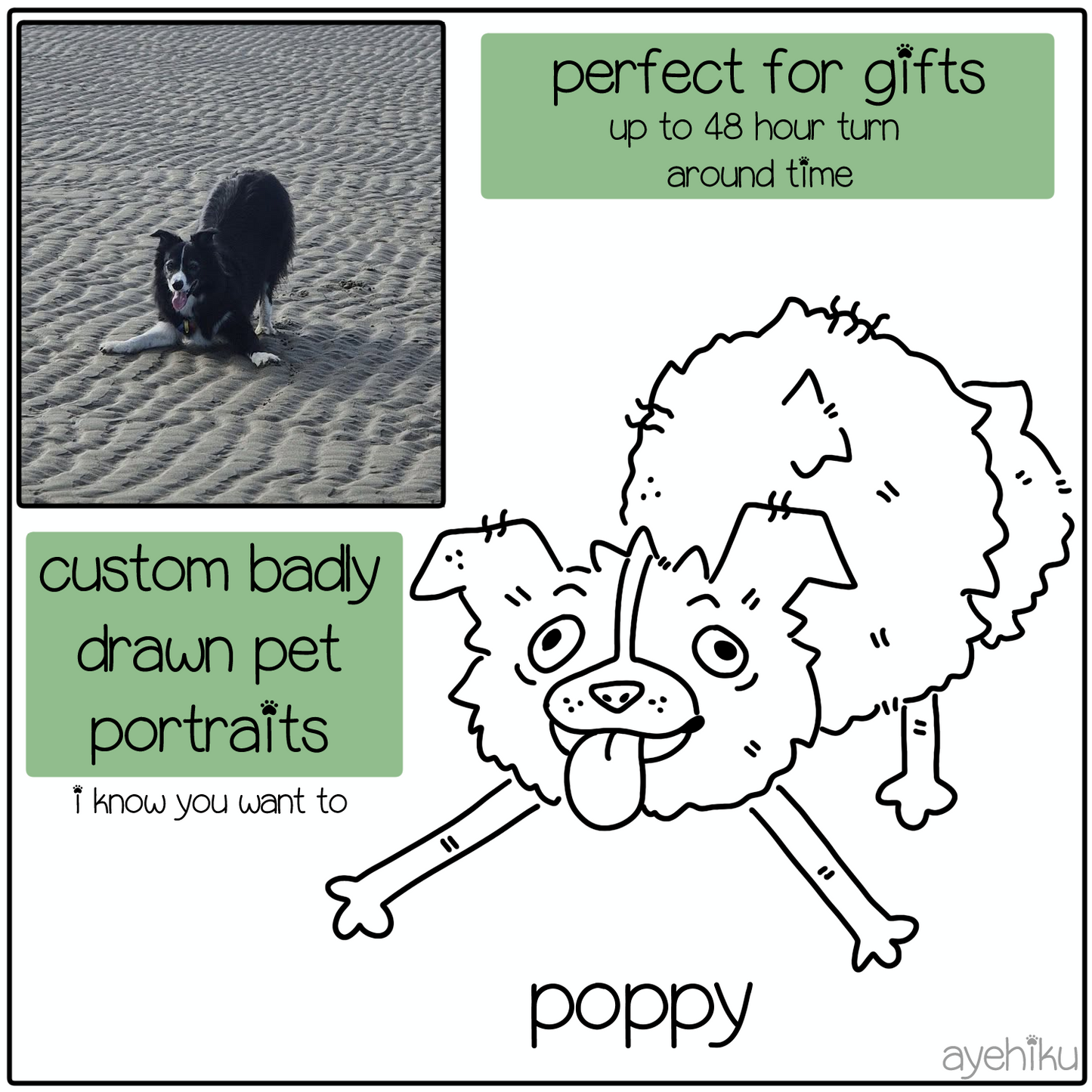 Custom Pet Portrait | Ugly Pet | Funny | Gift | Line art | Digital Image