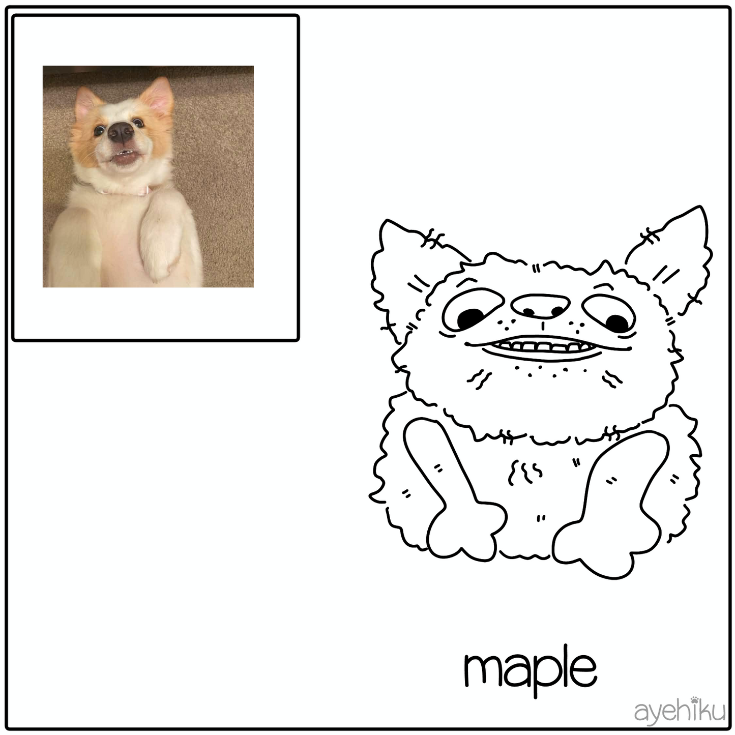 Custom Pet Portrait | Ugly Pet | Funny | Gift | Line art | Digital Image