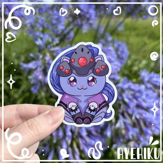 Widow Cat Cute Vinyl Sticker | Gloss | Kitty | Kawaii | Anime