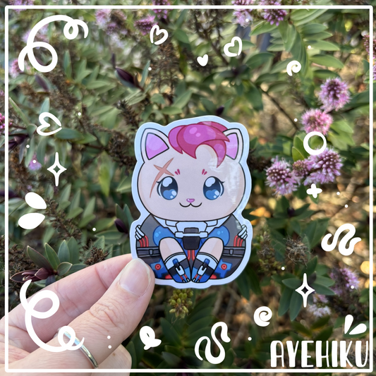 Zarya Cat Cute Vinyl Sticker | Gloss | Kitty | Kawaii | Anime