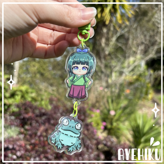 Maomao Frog Dangle Epoxy Keychain | Gloss | Kawaii | Gaming |
