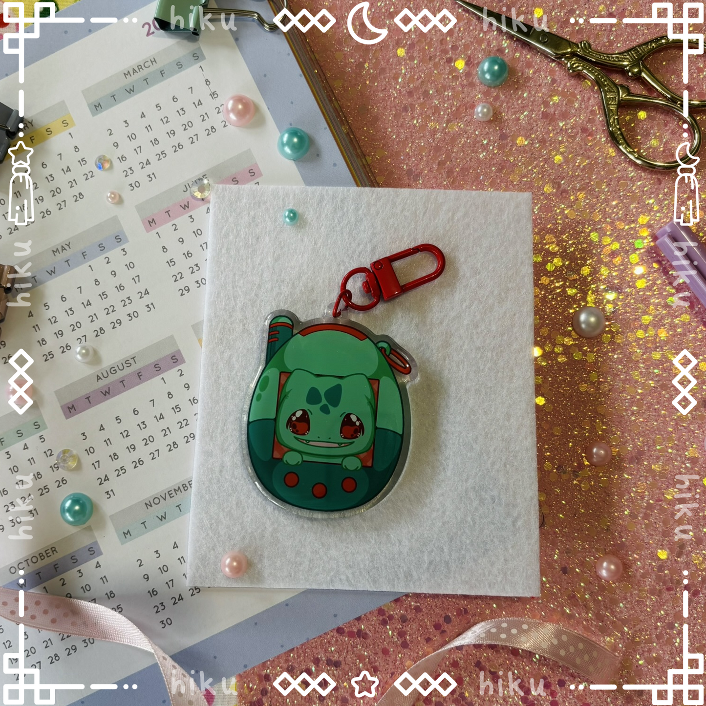 Bulbasaur Epoxy Keychain | Gloss | Kawaii | Tamagotchi