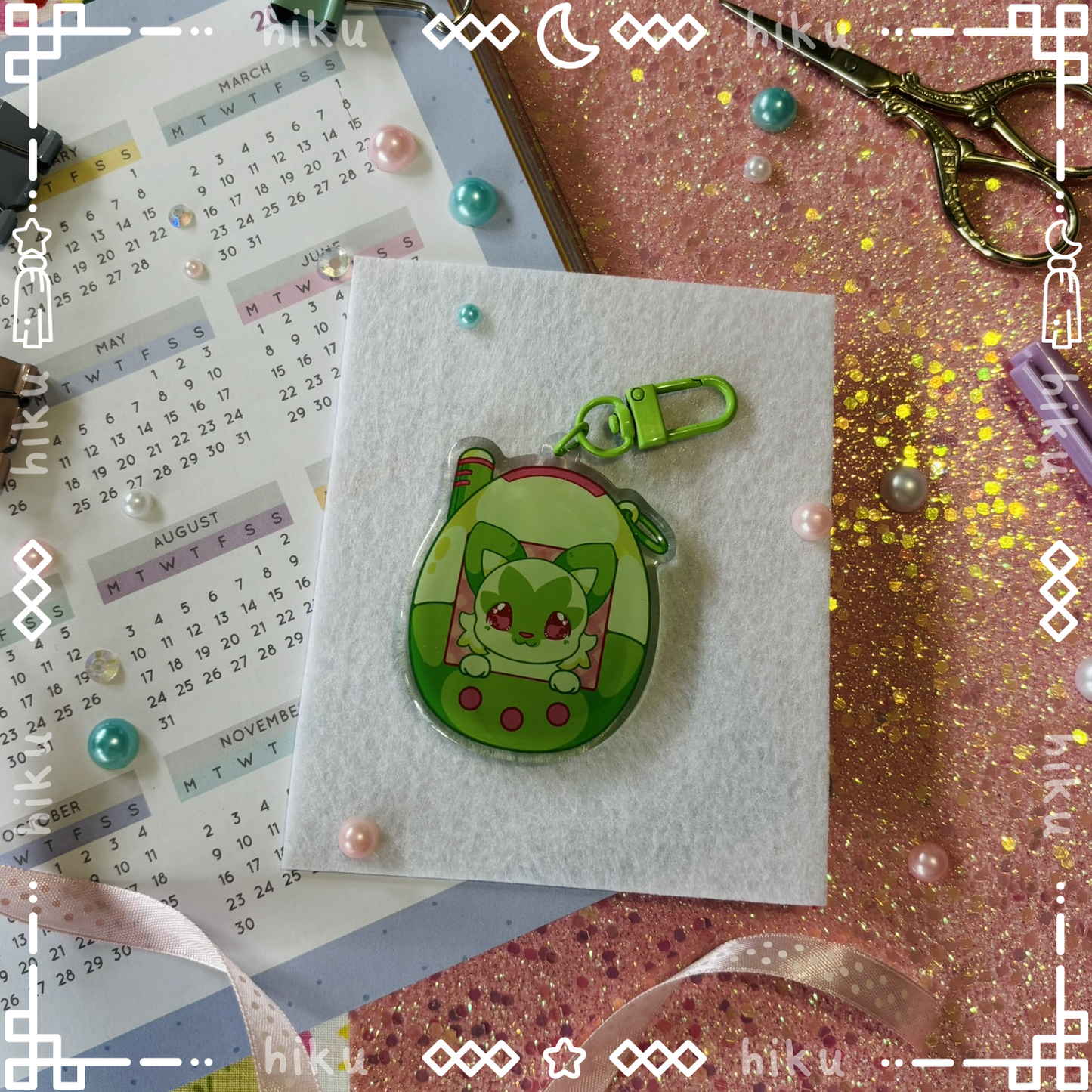 Sprig Epoxy Keychain | Gloss | Kawaii | Tamagotchi