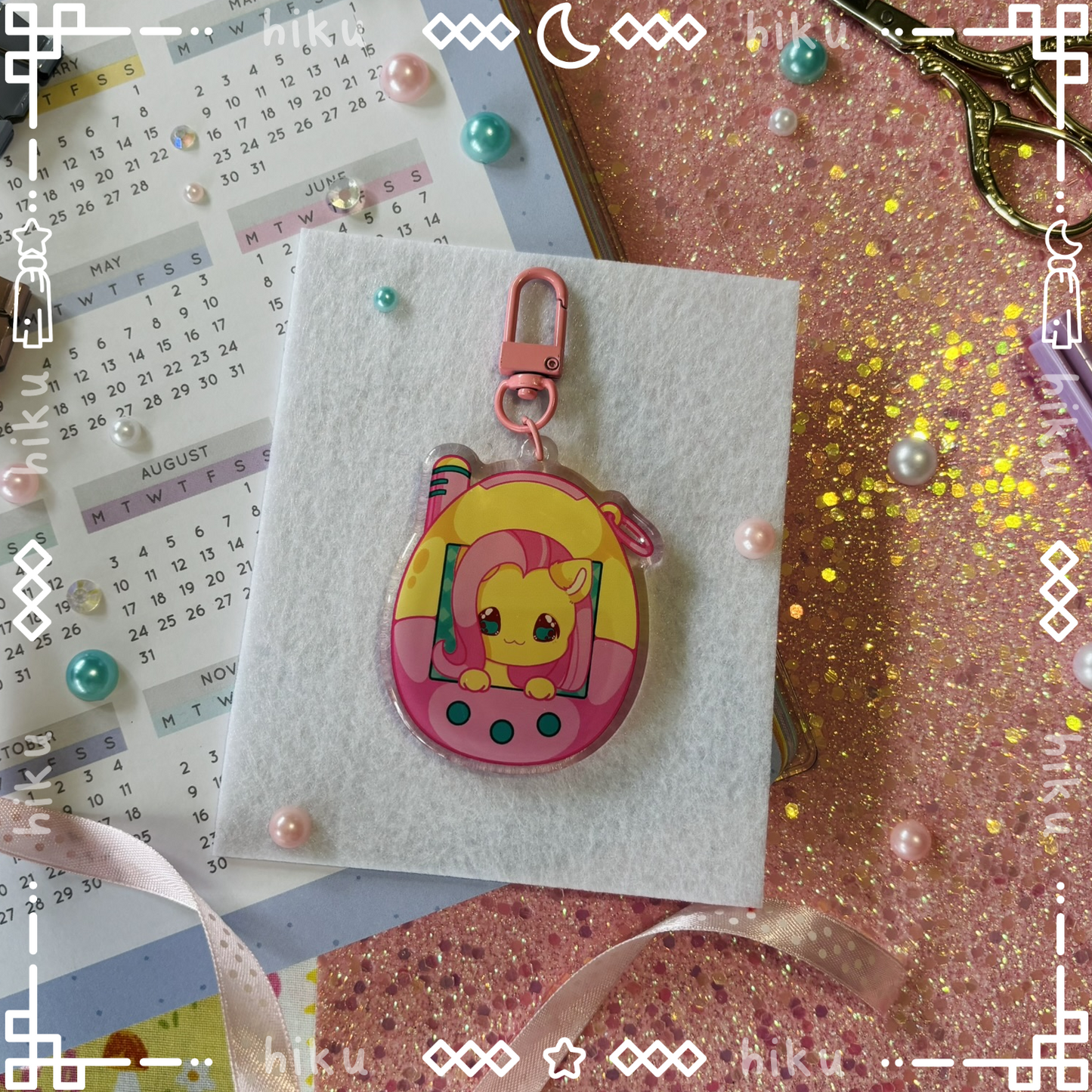Fluttershy Epoxy Keychain | Gloss | Kawaii | Tamagotchi