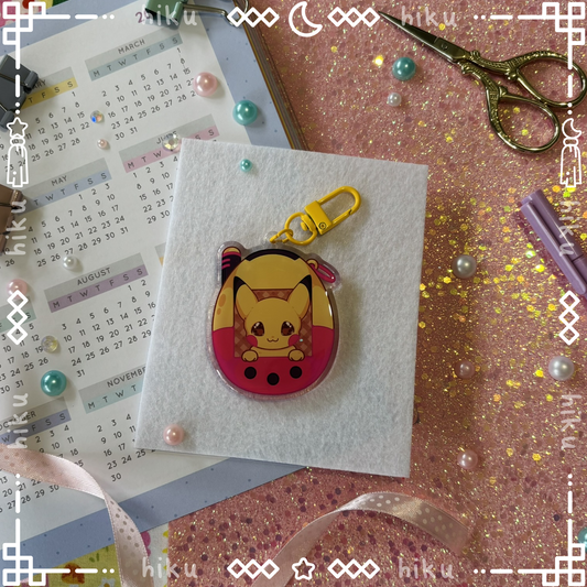Pikachu Epoxy Keychain | Gloss | Kawaii | Tamagotchi