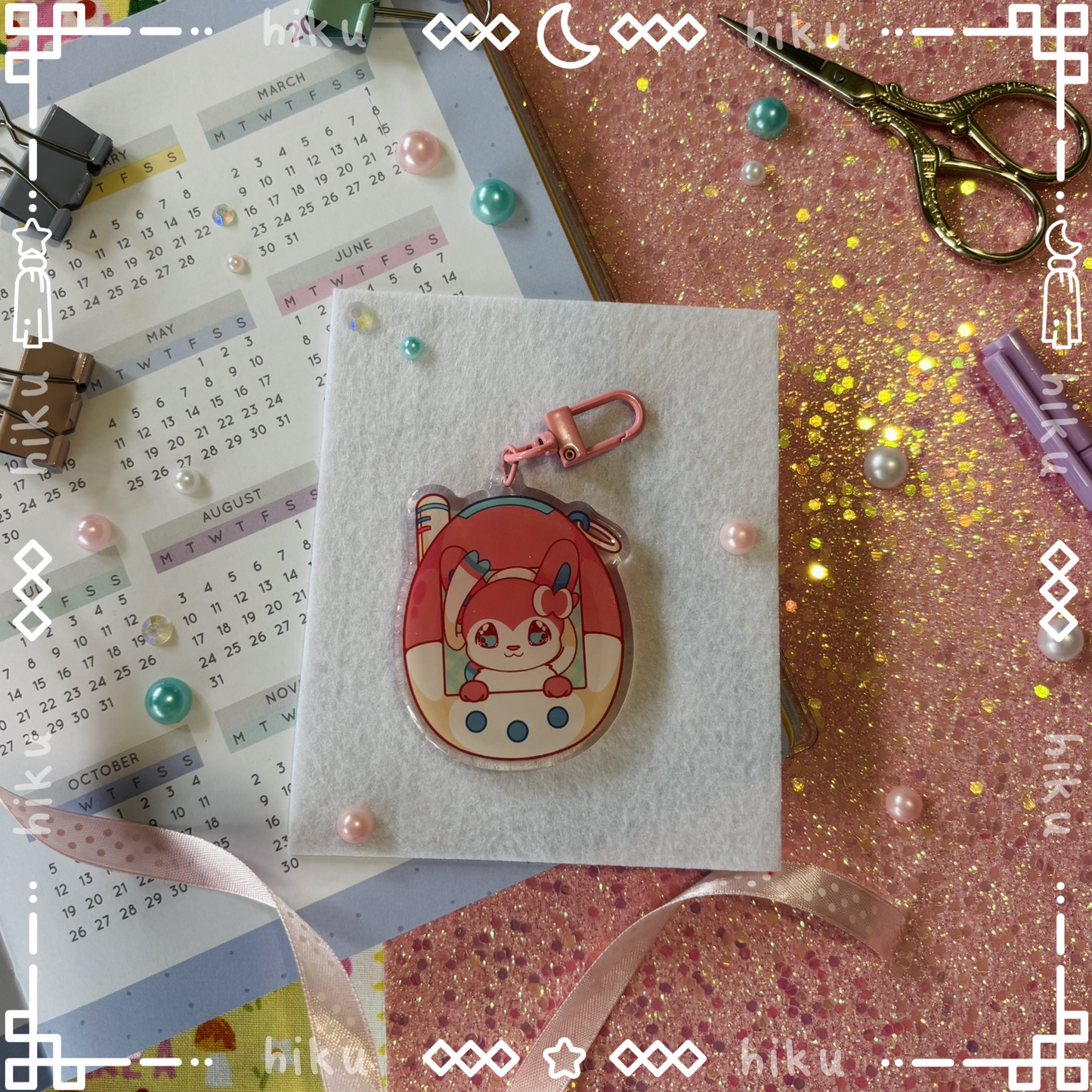 Sylveon Epoxy Keychain | Gloss | Kawaii | Tamagotchi