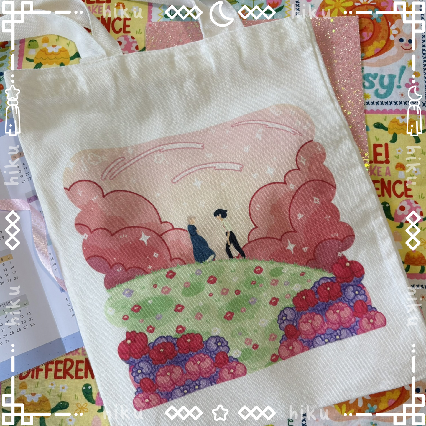 Howl Sophie Illustrated Canvas Tote Bag: Kawaii Anime Style