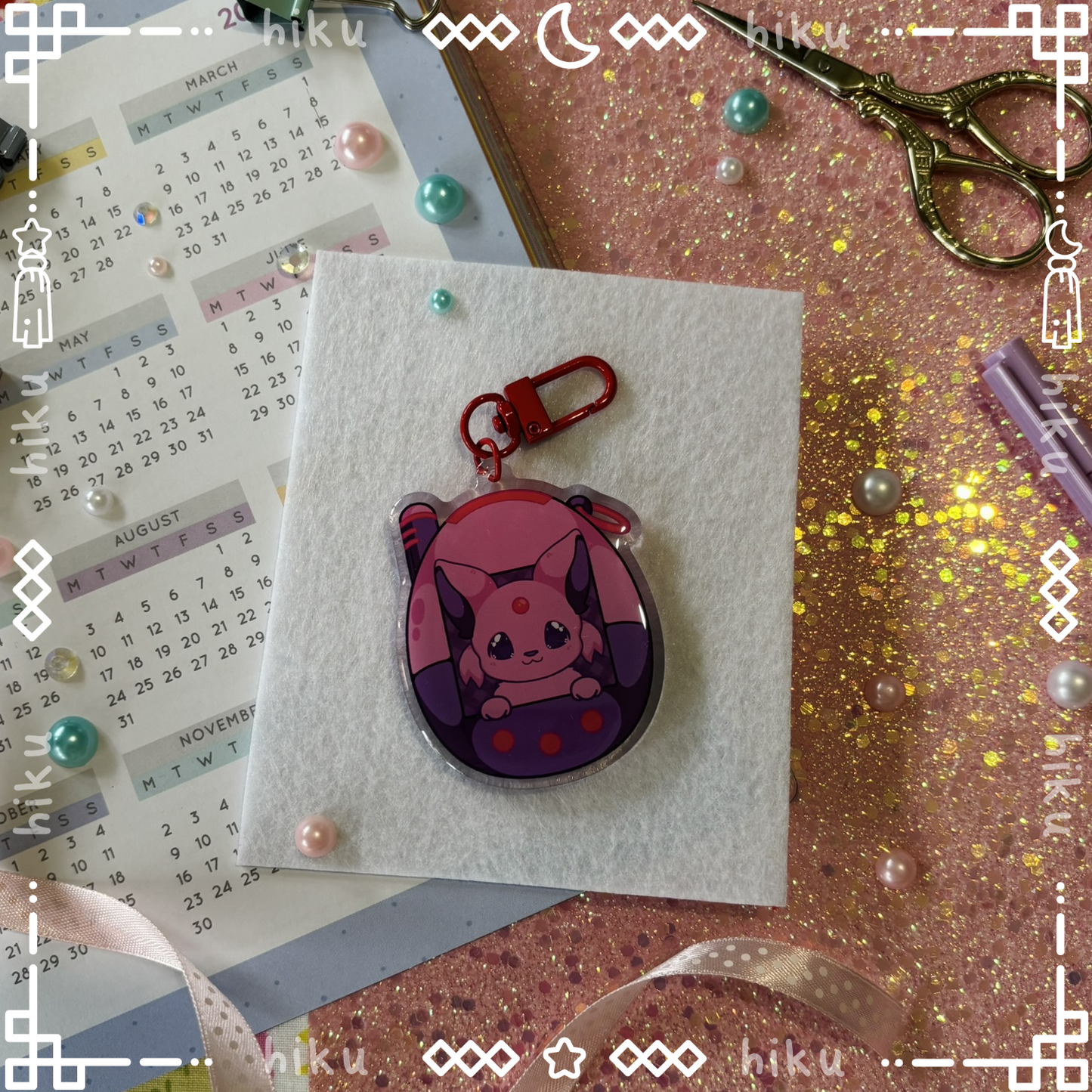 Espeon Epoxy Keychain | Gloss | Kawaii | Tamagotchi