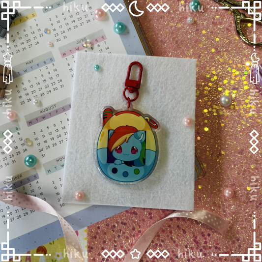 Rainbow Dash Epoxy Keychain | Gloss | Kawaii | Tamagotchi
