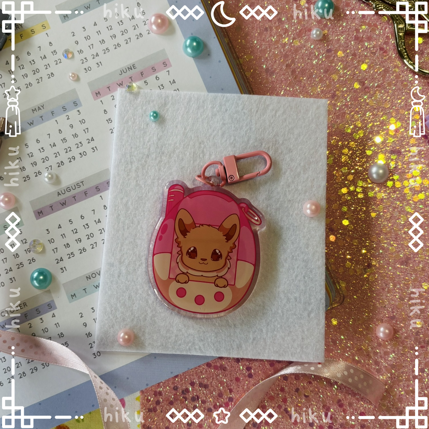 Eevee Epoxy Keychain | Gloss | Kawaii | Tamagotchi
