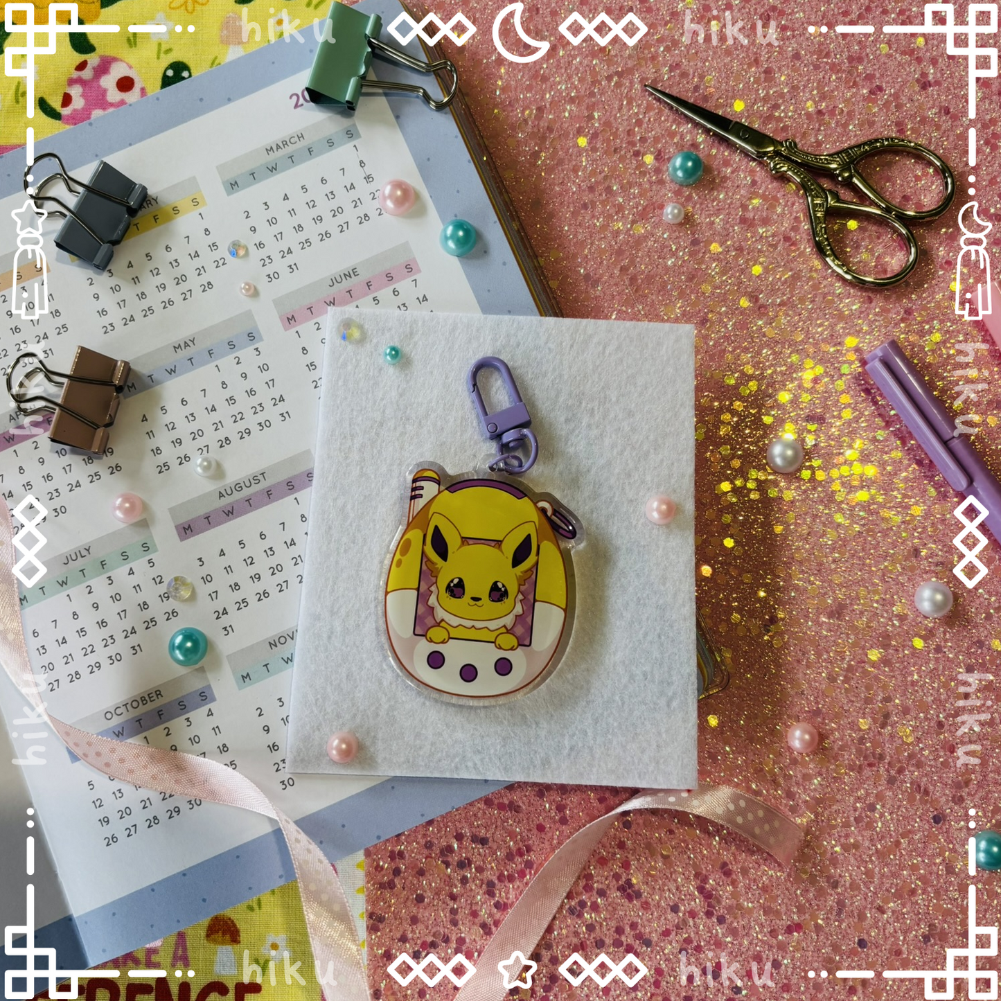 Jolteon Epoxy Keychain | Gloss | Kawaii | Tamagotchi