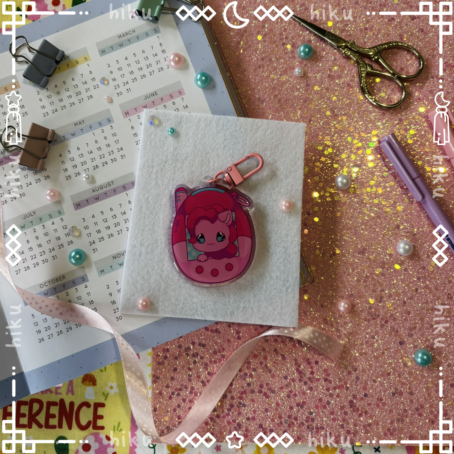 Pinky Pie Epoxy Keychain | Gloss | Kawaii | Tamagotchi