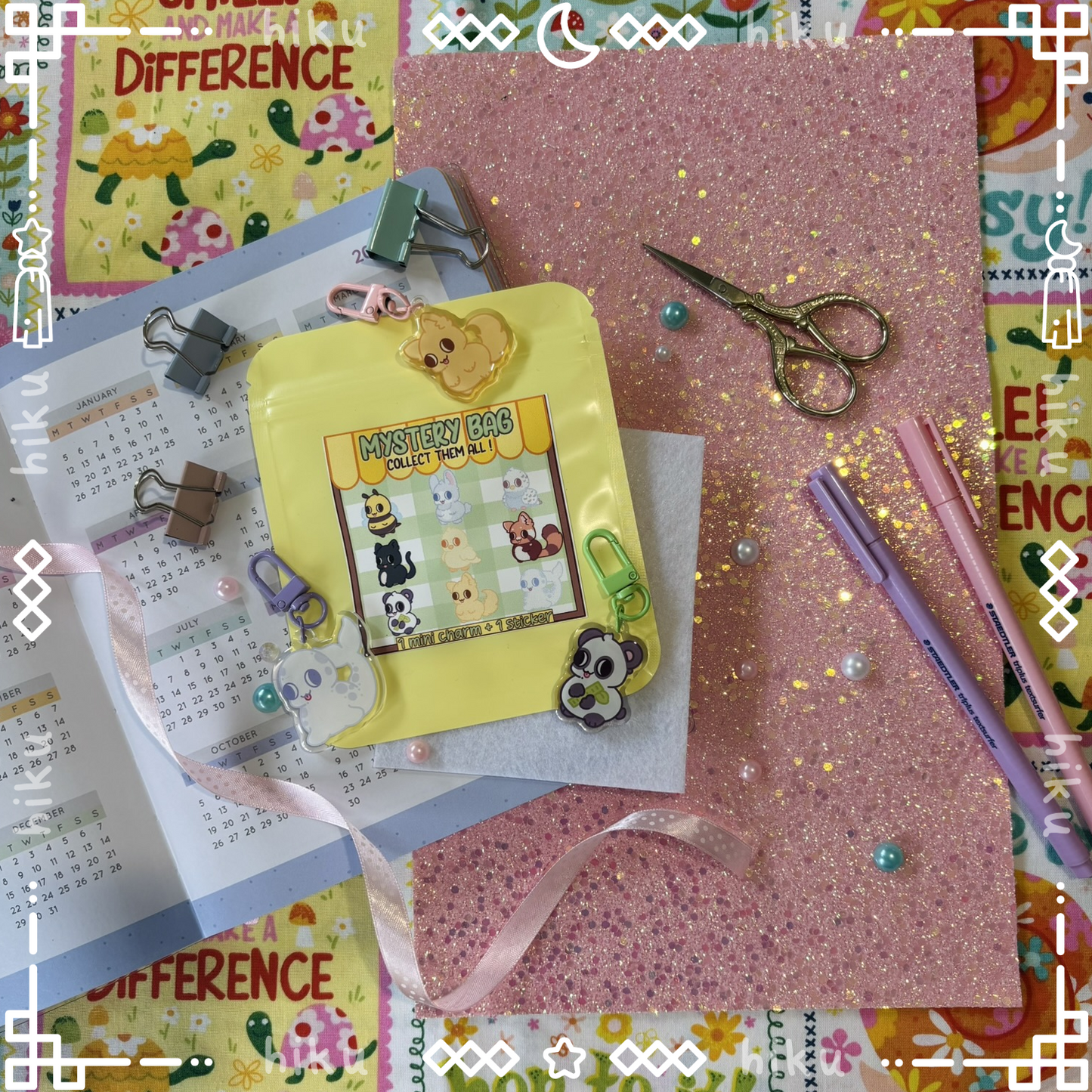 Blind Bag Critter Keychain + Sticker | Gloss | Kawaii |