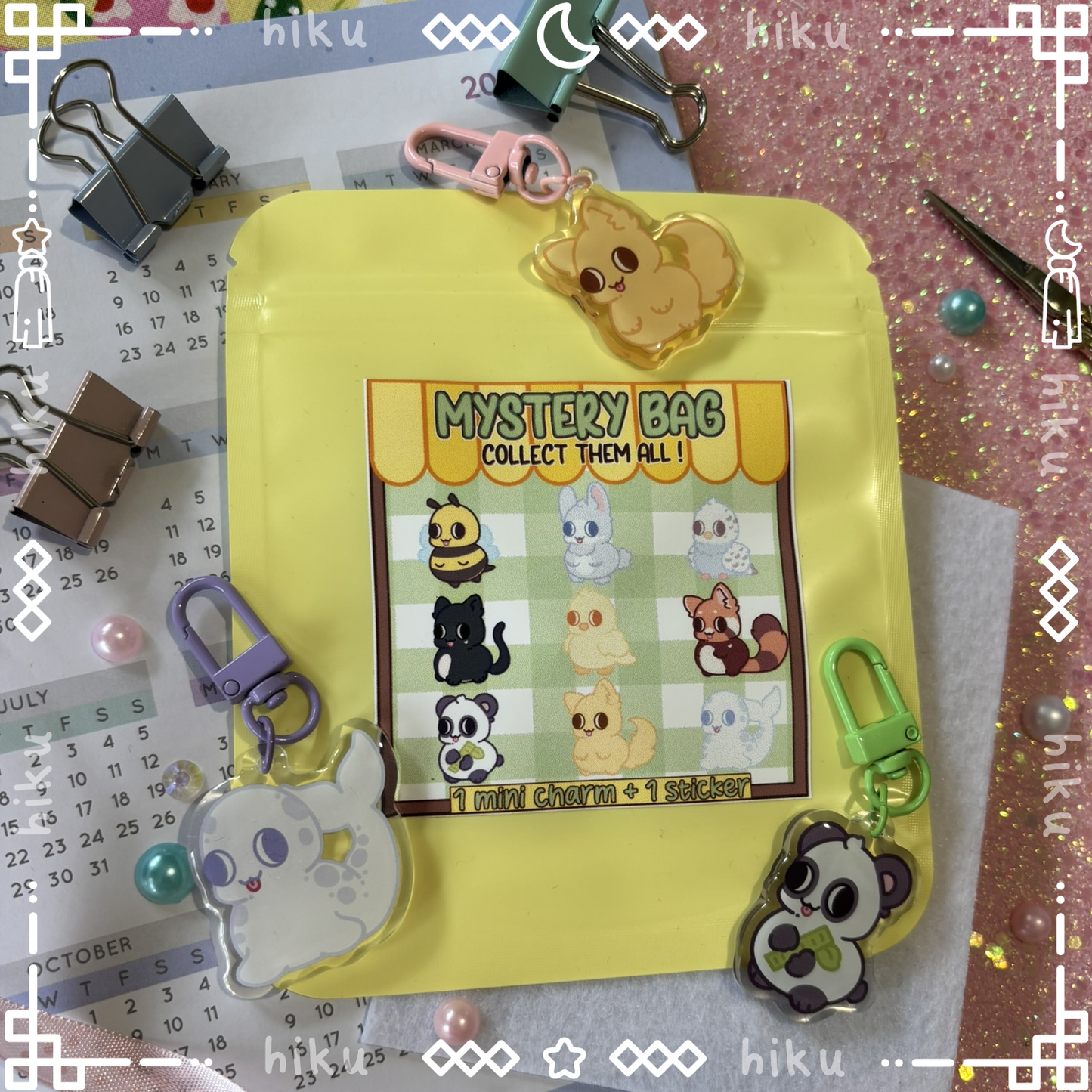 Blind Bag Critter Keychain + Sticker | Gloss | Kawaii |