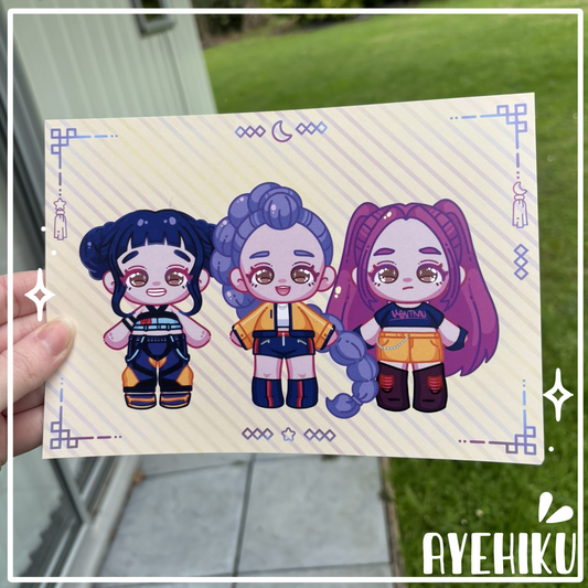 Huntrix Cute Print Poster | Matte | KPOP | Kawaii |